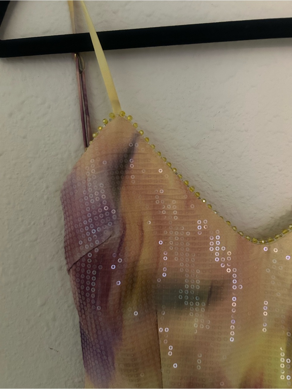 Tie-Dye Yellow & Purple Spaghetti-Strap Maxi Dress - Picture 5 of 8